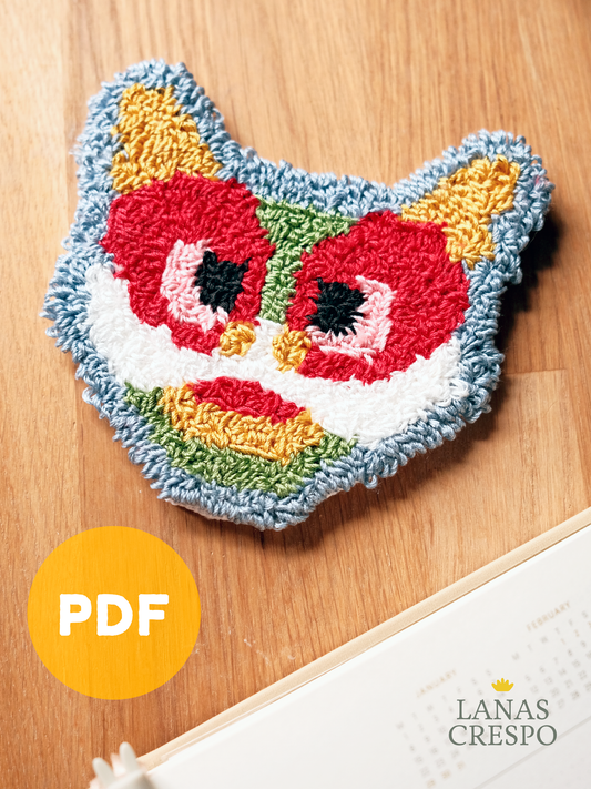 Punch Needle Pattern - Dragon Rug Coaster - Beginner Punch Needle Pattern -PDF Instant Download