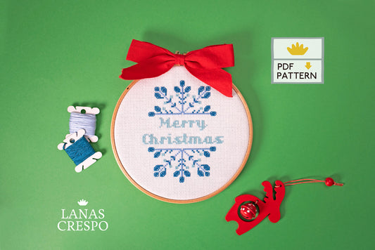 Merry Christmas Cross Stitch Pattern- PDF