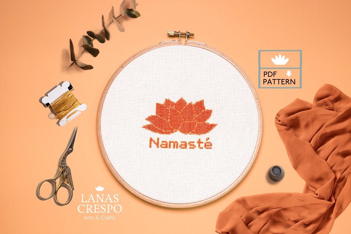 Namaste Cross Stitch Pattern - PDF Instant Download